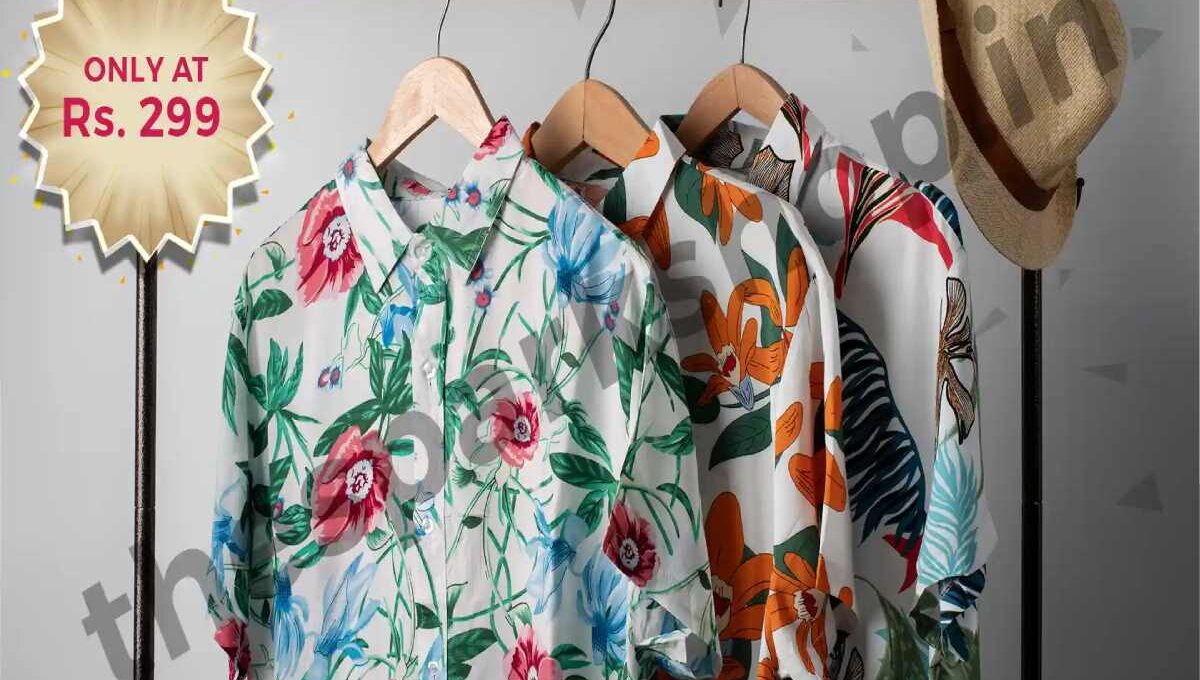 299 Rs Only Flower Style Casual Men Shirt Long Sleeve - TheSparkShop.in_ A Must-Have Deal!